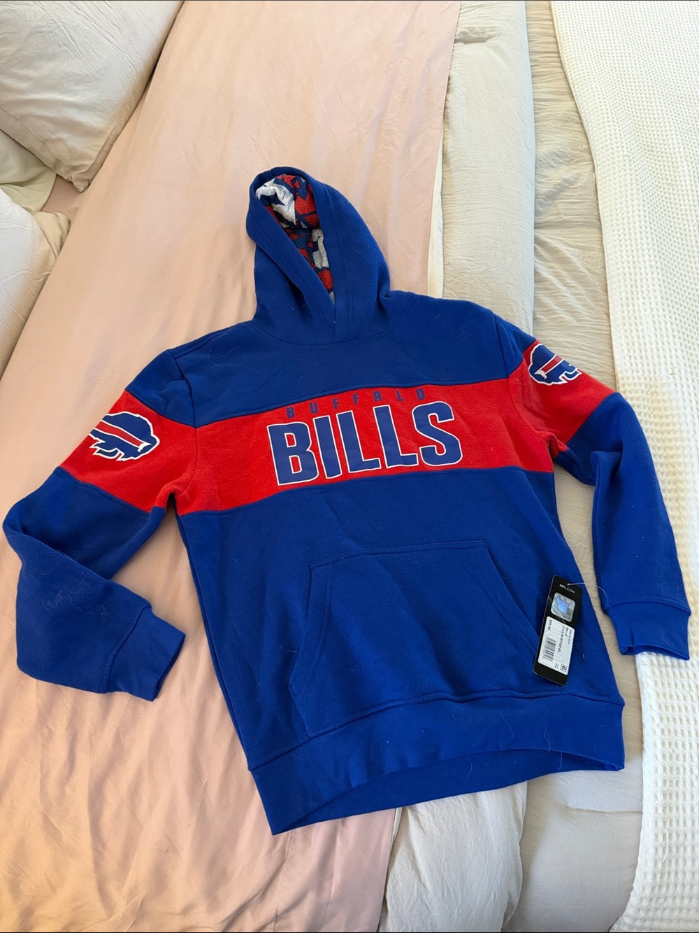 NFL Blue and Red Buffalo Bills Pullover Hoodie